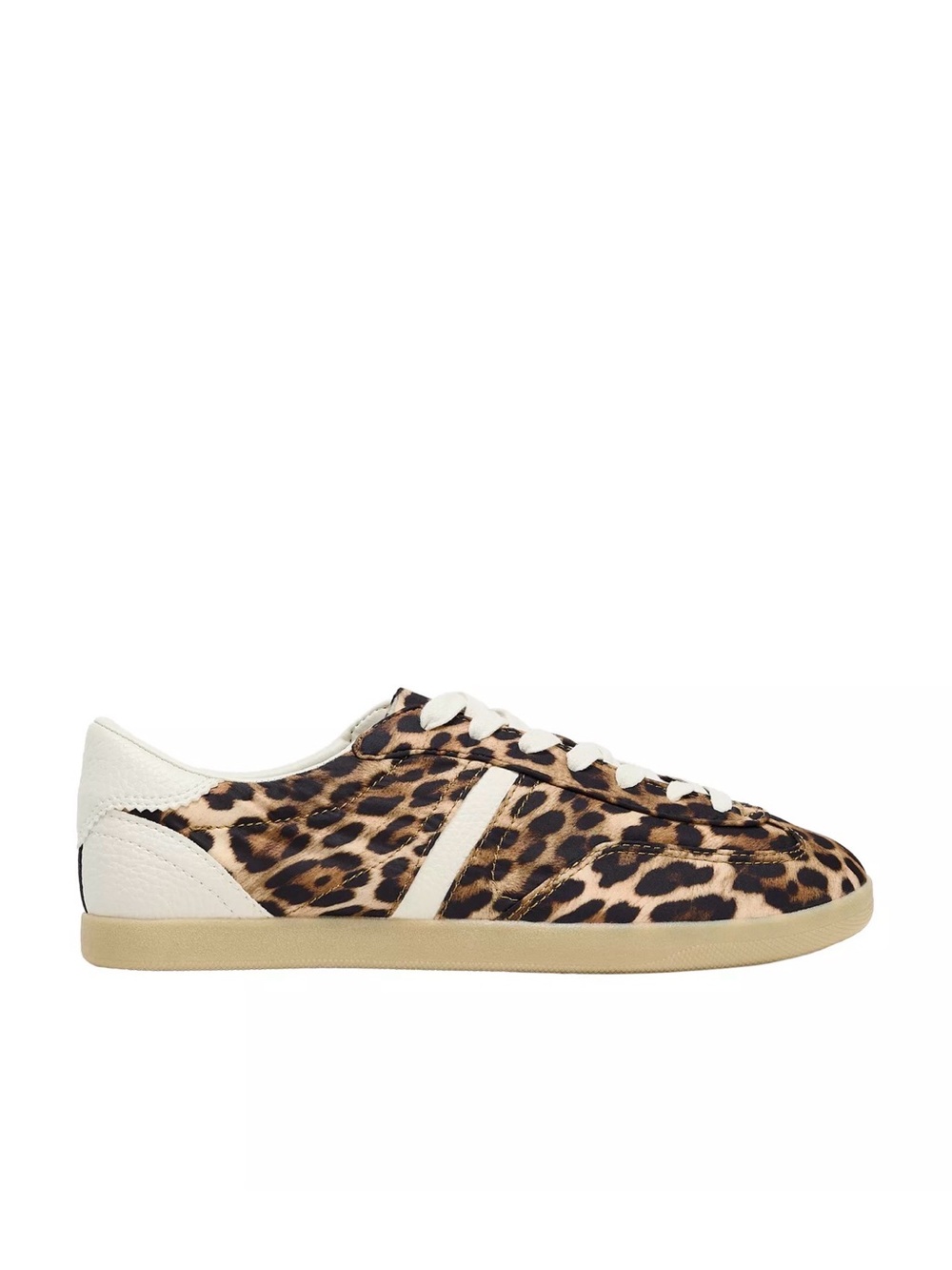 Zara Leopard Print Lace-Up Sneakers - White & Tan